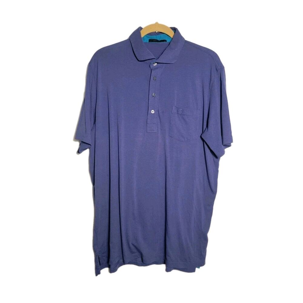 Greyson Spirit Polo Shirt Mens Large Cotton Blend Stretch Purple Preppy Golf